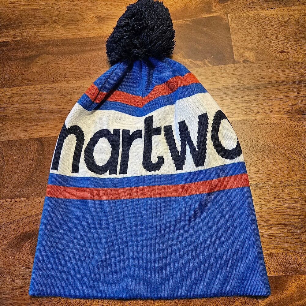 Smartwool Beanie Lightweight Blue Red Merino Wool OSFM Pom Gorpcore Hiking Ski
